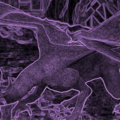 Close crop of a dragon's chest. Composite digital and photographic art.